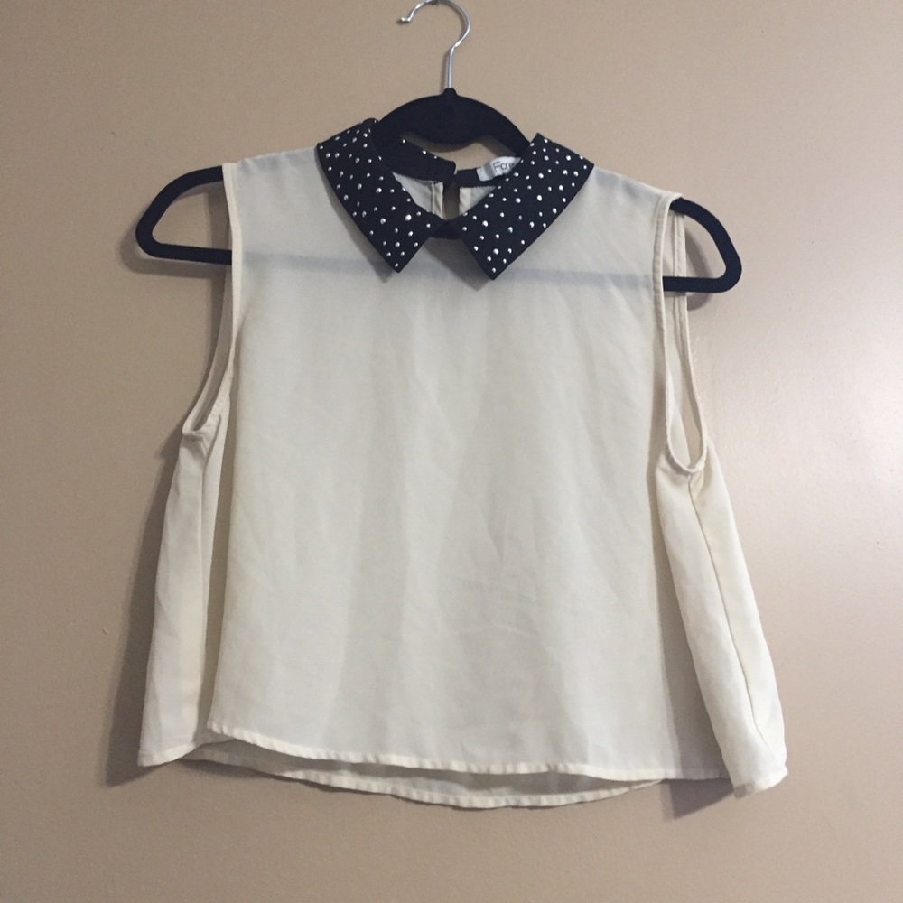 💟3/$10 FOREVER 21 sheer collared top